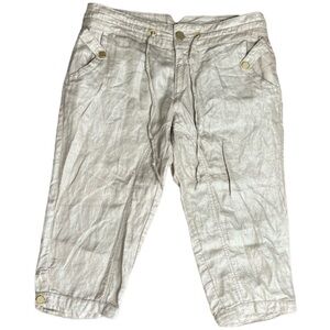 NWT Gold Shimmer Bermuda Shorts Gold‎ Hardware